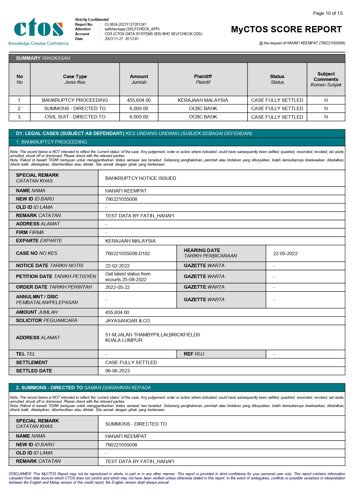 CTOS Credit Report — Page 10