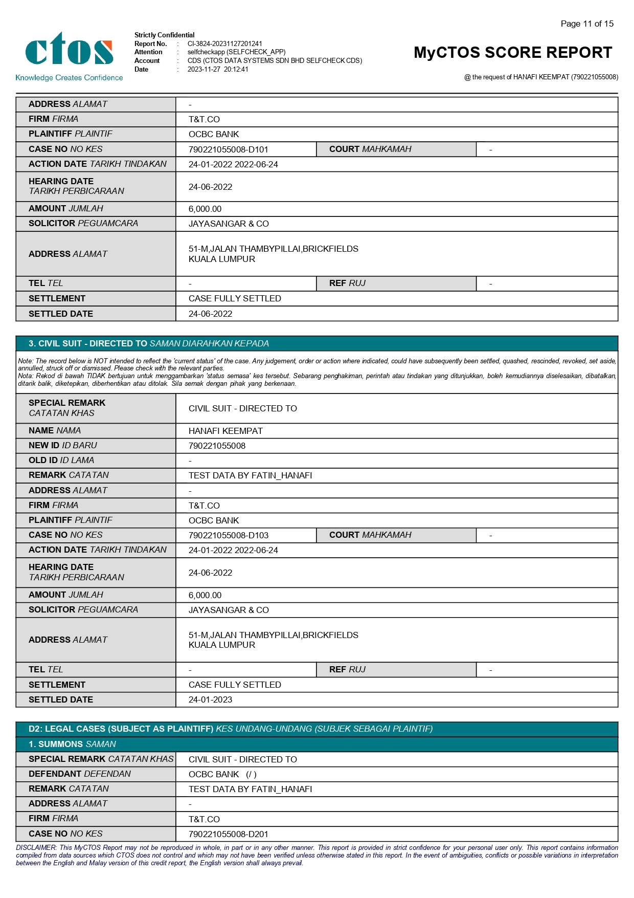 CTOS Credit Report — Page 11