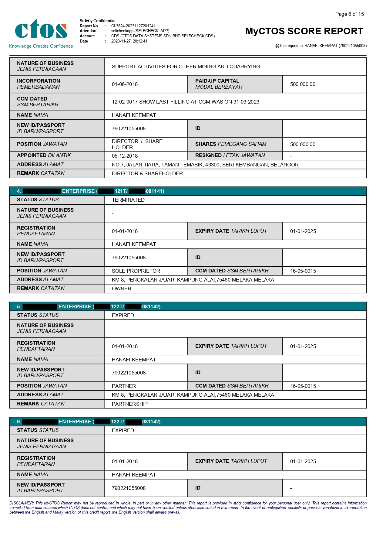 CTOS Credit Report — Page 6